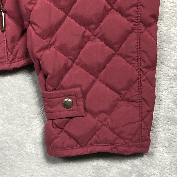 Eddie Bauer Jacket Womens Size Medium Red Goose Down Feathers Quilted Outdoor - Picture 5 of 11